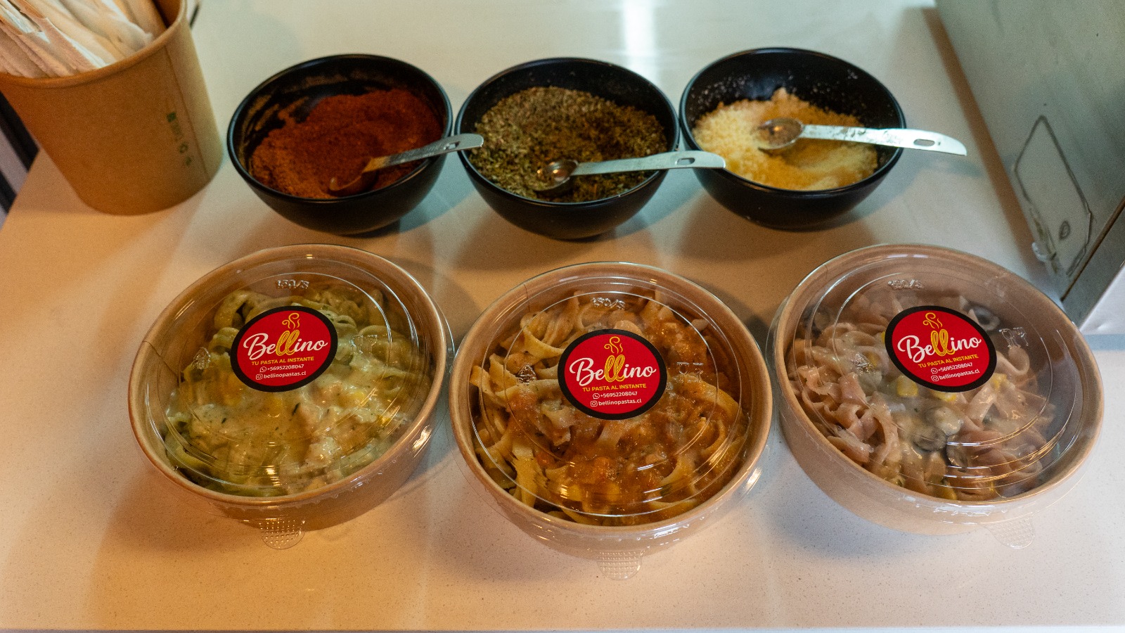 Tres pastas listas para llevar