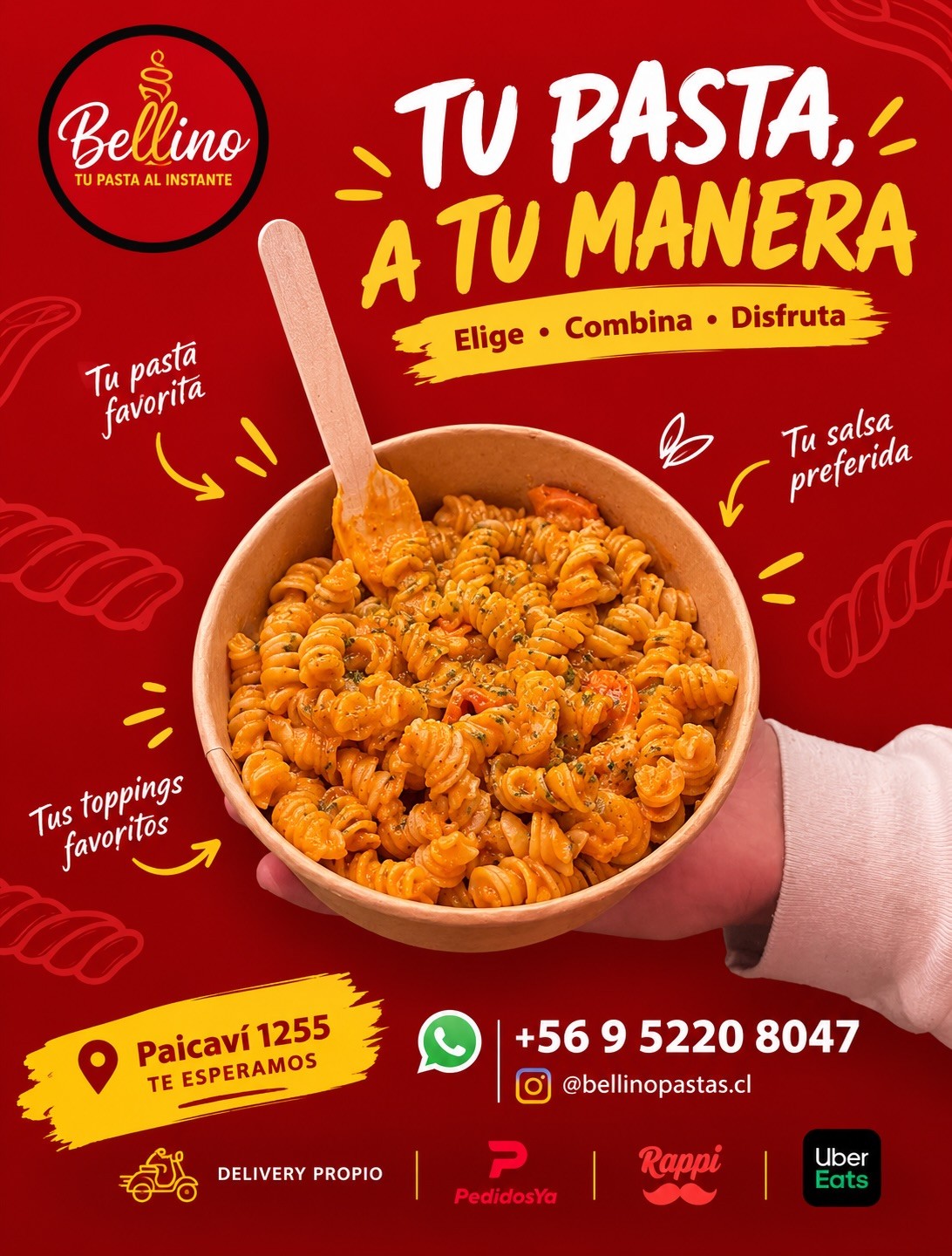 Tu pasta, a tu manera: elige, combina, disfruta